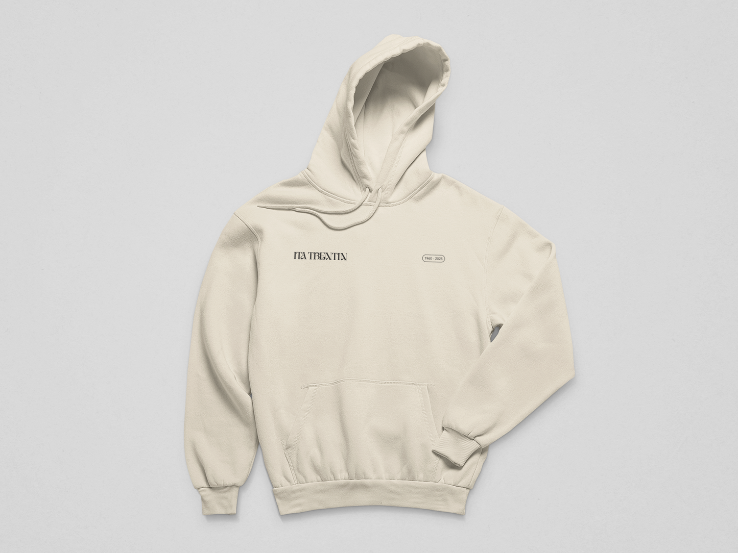 TRENTIN- Felpa Cappuccio Panna stampa nera