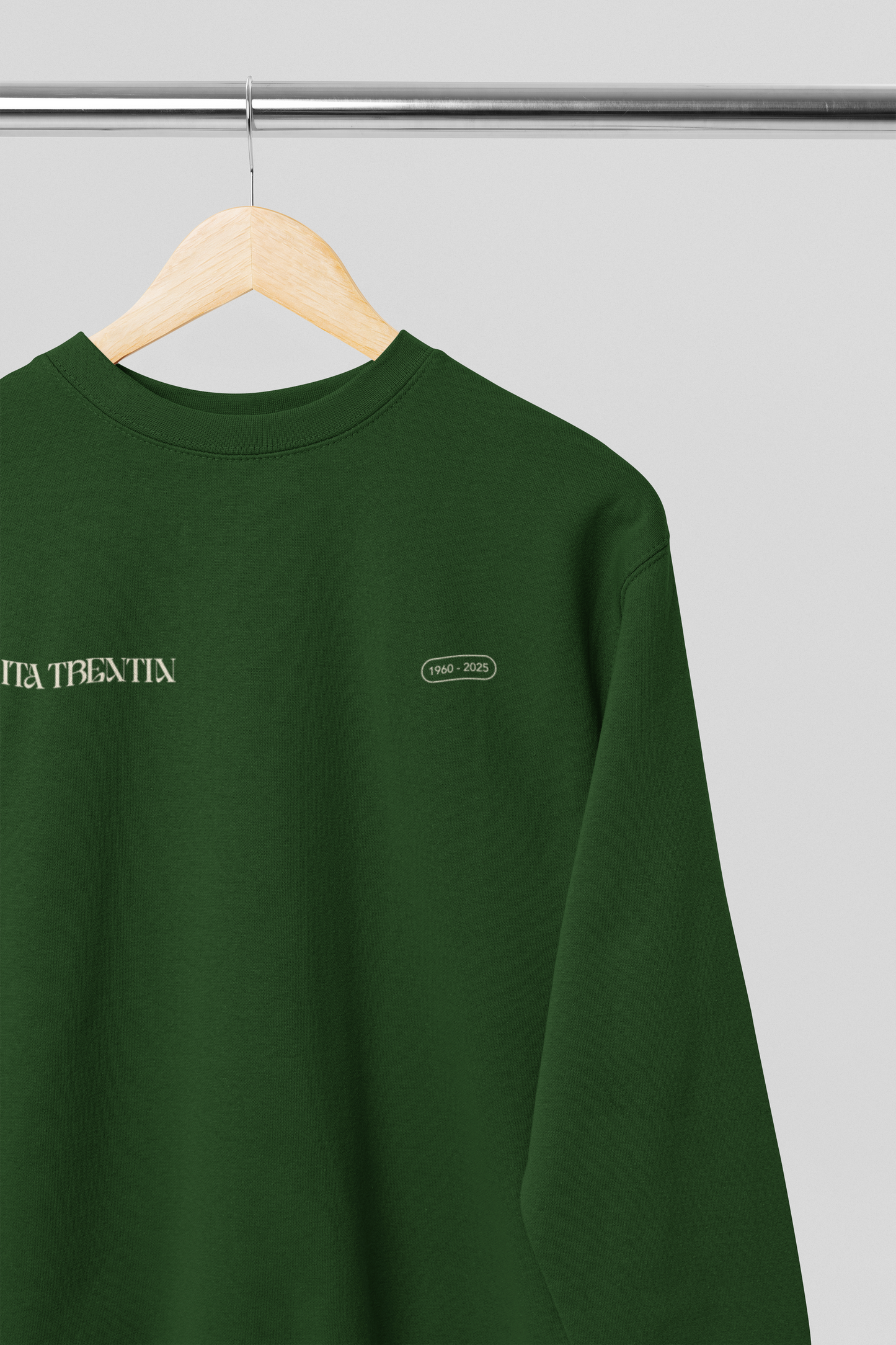 TRENTIN- Felpa Girocollo Verde stampa Panna