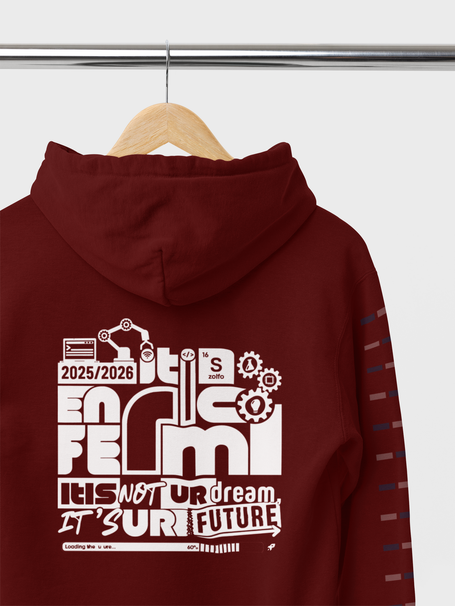 FERMI- Felpa Cappuccio Bordeaux