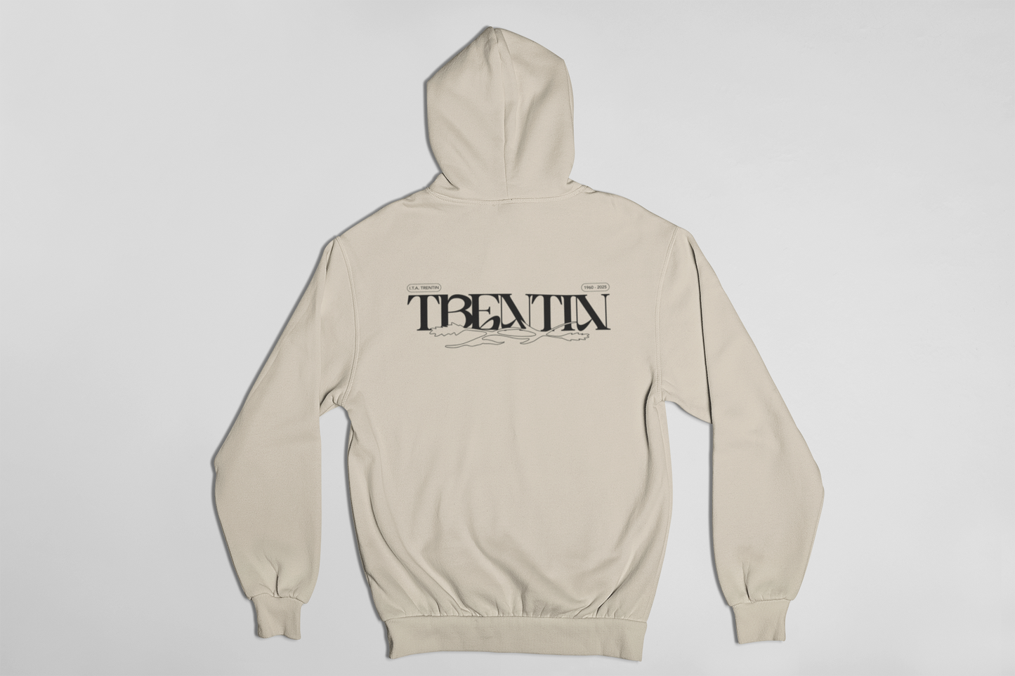 TRENTIN- Felpa Cappuccio Panna stampa nera