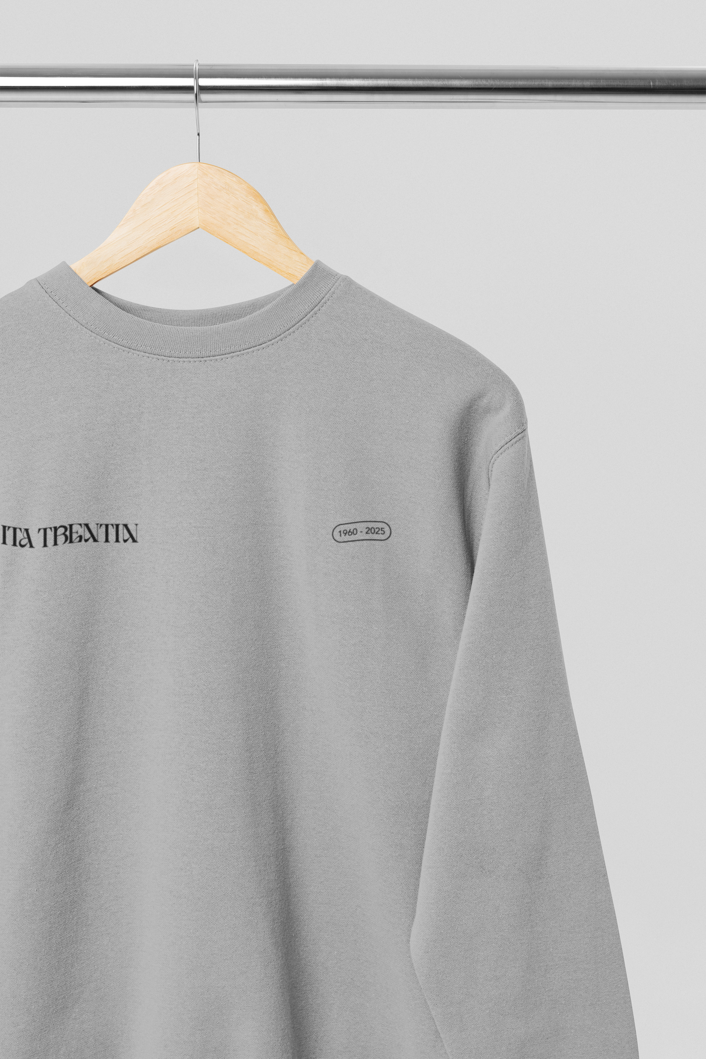 TRENTIN- Felpa Girocollo Grigia stampa Nera