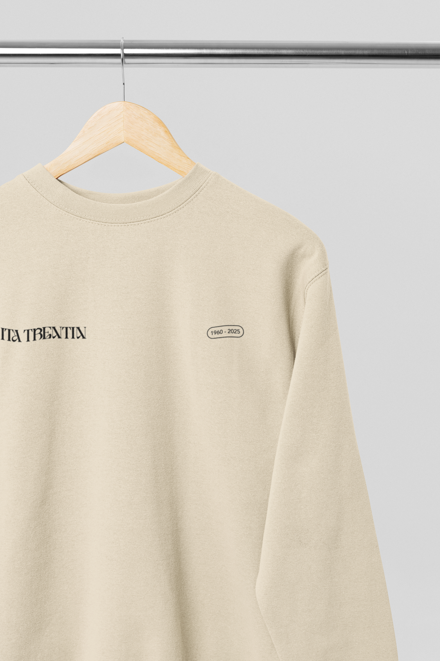 TRENTIN- Felpa Girocollo Panna stampa Nera