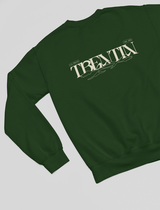 TRENTIN- Felpa Girocollo Verde stampa Panna