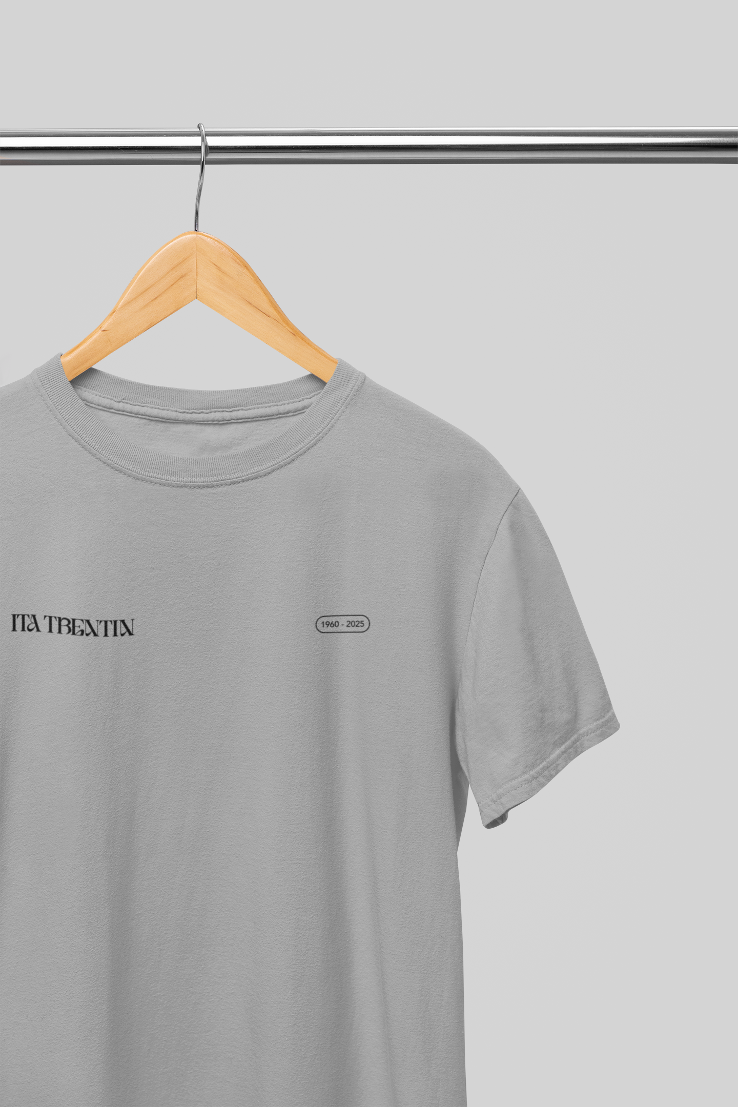 TRENTIN- Maglietta Grigia stampa Nera