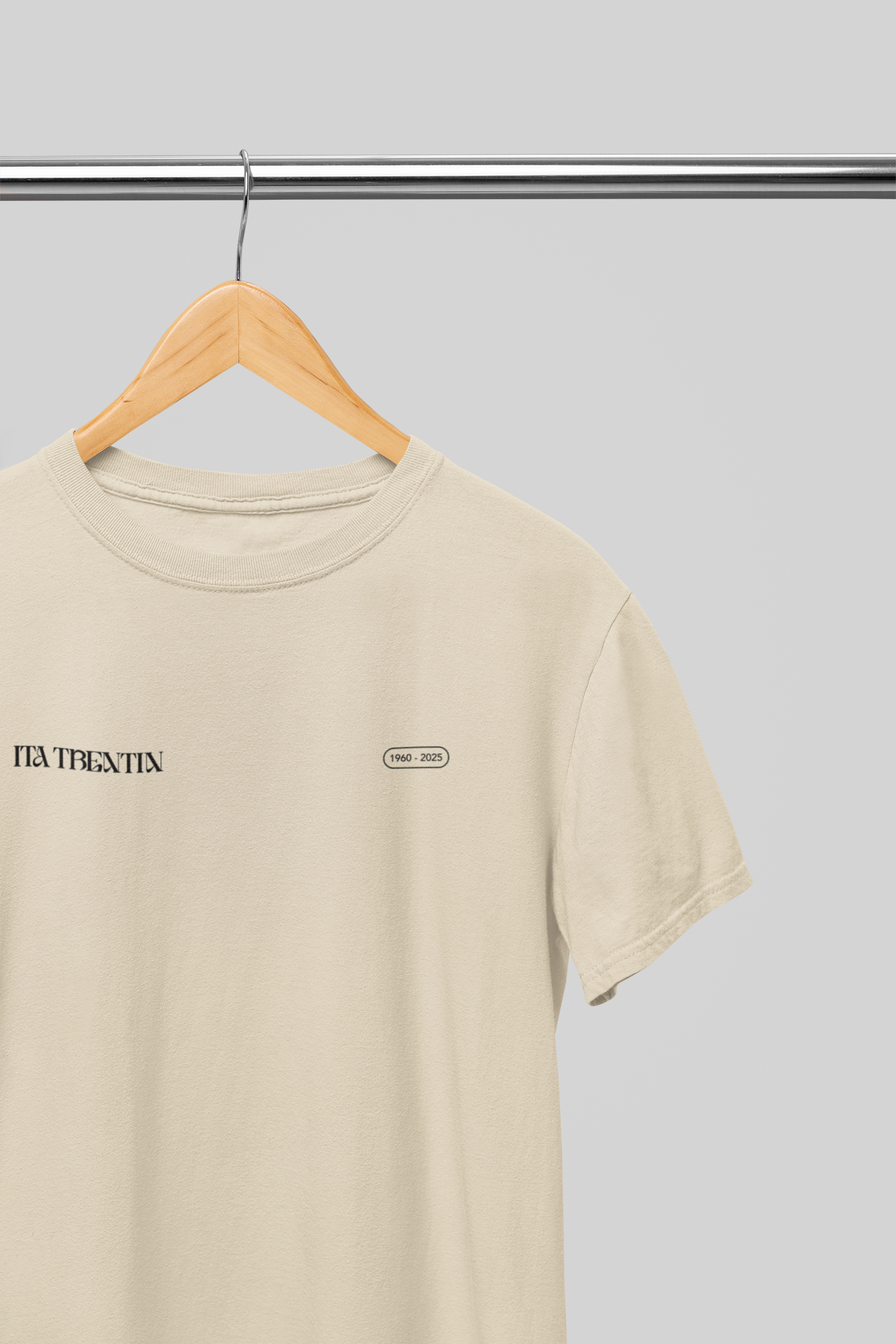 TRENTIN- Maglietta Panna stampa Nera