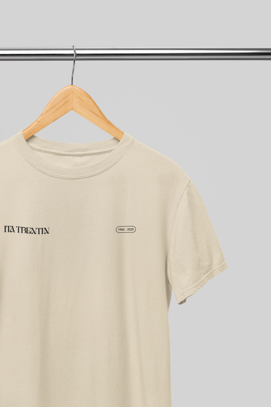 TRENTIN- Maglietta Panna stampa Nera