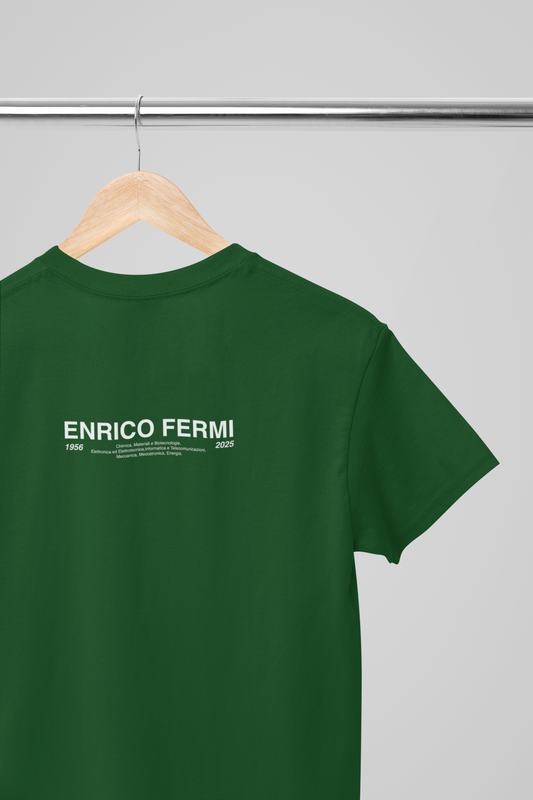 Fermi- Maglietta Verde stampa Bianca